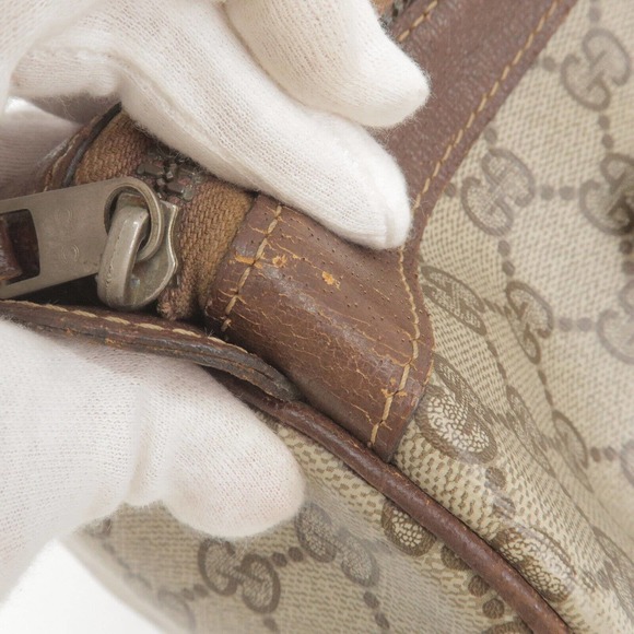 💎✨BEAUTIFUL✨💎 GUCCI Sherry Old Gucci GG Supreme Leather Boston Bag - Picture 12 of 17
